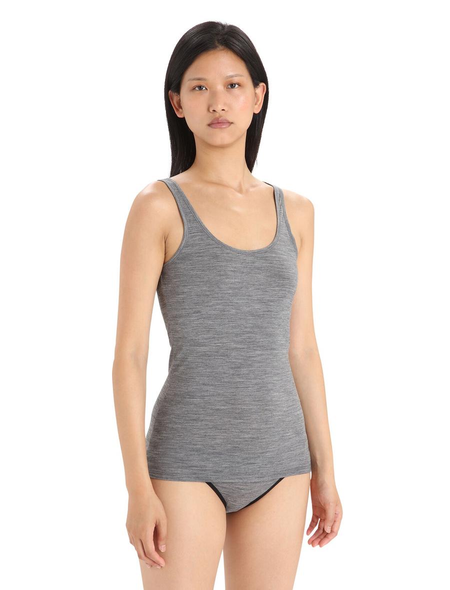 Gritstone Heather Icebreaker Merino Siren Tank Top Women\'s Underwear | AU 1715JPQJ